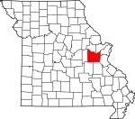 Map of Missouri highlighting Franklin County